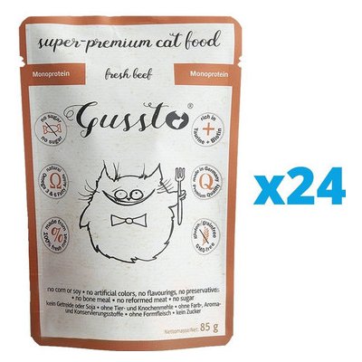Gussto Cat Fresh Beef 24 x 85 g