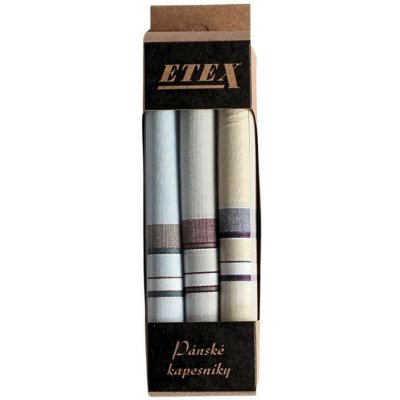 Etex Pánské látkové kapesníky v malé krabičce M2 - 3 ks – Sleviste.cz
