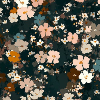 Takoy Látka samet / velvet ELIZA mini black květiny Seina – Sleviste.cz