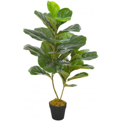 Umělá rostlina fíkus lyrový s květináčem zelená 90 cm - Default Title