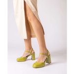 Wonders dámské kožené lodičky s otevřenou patou zelené – Zboží Dáma