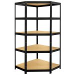 Kovona Rohový regál Futur 1800 x 900 x 450 mm 5 polic černý – Sleviste.cz