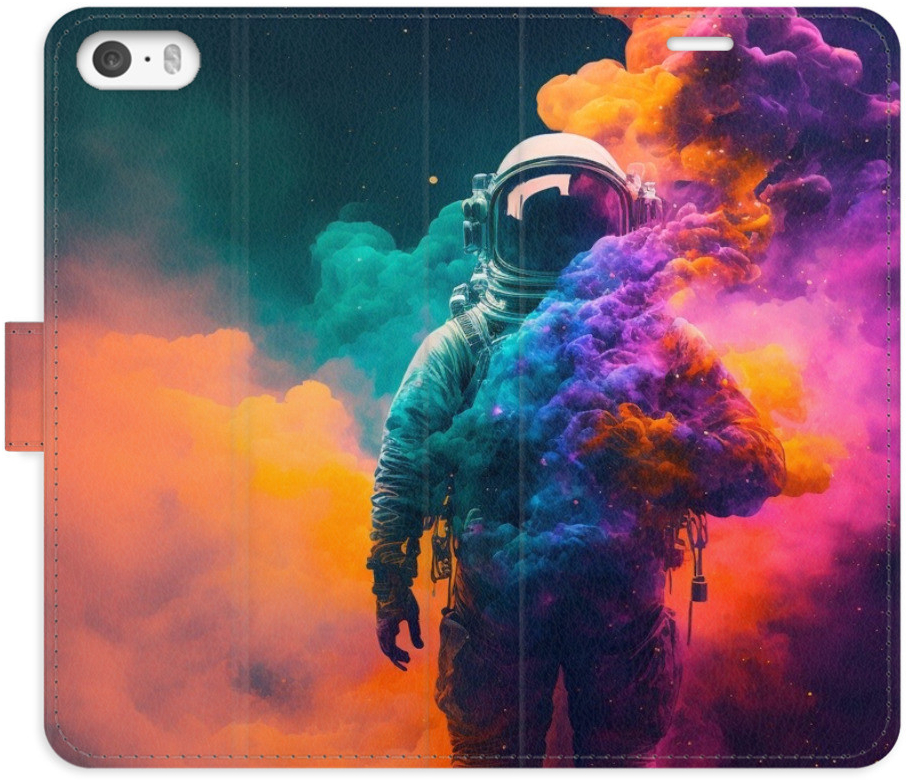 Pouzdro iSaprio Flip s kapsičkami na karty - Astronaut in Colours 02 Apple iPhone 5 / 5S / SE