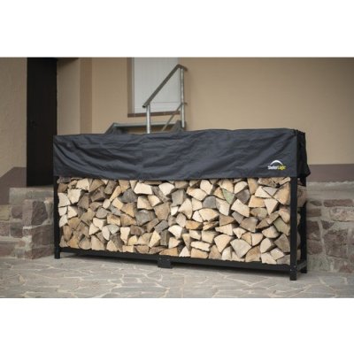Stojan na dřevo ShelterLogic 239 x 36,3 x 118,9 cm ocelový černý s plachtou – Zboží Dáma