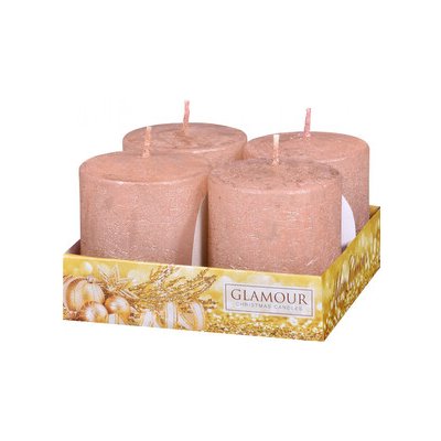 Nohel Garden Svíčky adventní rustikální metalická d6x7cm 4ks – Hledejceny.cz