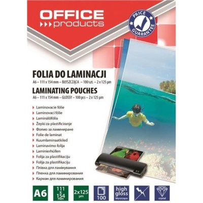 Laminovací kapsy OFFICE PRODUCTS A6,125 mic, lesklá,100 ks – Hledejceny.cz