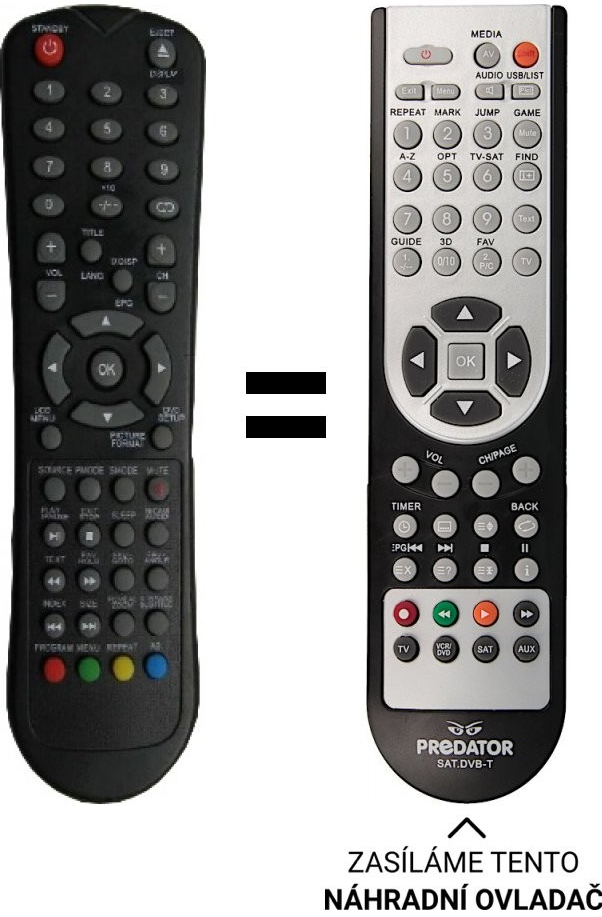 Dálkový ovladač Predátor Technika LCD 15.6-600 DVD
