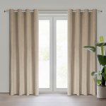 EUROFIRANY ZATEMŇOVACÍ ZÁVĚS NA KROUŽCÍCH ARIADNA 140X250 CM BÉŽOVÁ – Sleviste.cz