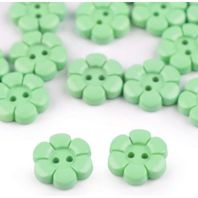 Knoflík plastový 15 mm květ-6 světle zelený – Zboží Dáma