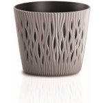 Prosperplast Květináč s vkladem SANDY ROUND 18,9 cm mocca – Zboží Dáma