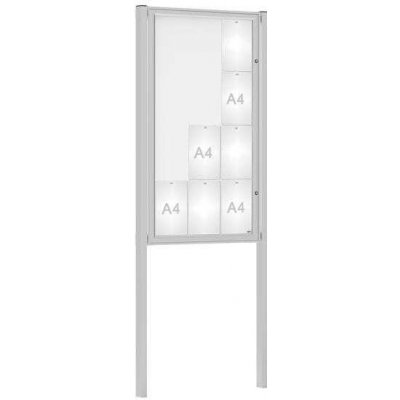PROCITY Venkovní vitrína Classique, 12 x A4, včetně sloupků, elox | Zboží Auto
