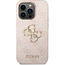 Pouzdro a kryt na mobilní telefon Pouzdro Guess PU 4G Metal Logo iPhone 14 Pro Max růžové