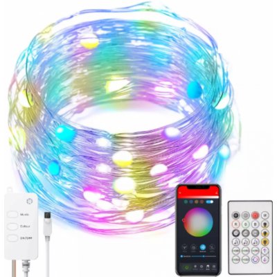 BOT Chytrý LED světelný řetěz na párty i Vánoce 20 metrů Tuya Smart – Zboží Mobilmania