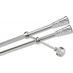 OK-GarnýžeCZ Garnýž kovová dvouřadá 19mm Sevilla double nerez 200 cm do stěny / na tunýlek - bez kroužků – Hledejceny.cz