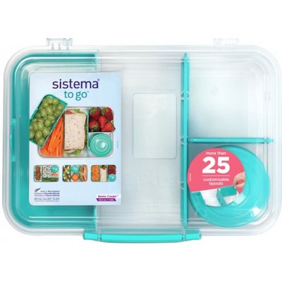 Sistema To Go Tříkomorová krabička s nádobou a miskou zelená 1,48 l – Zboží Dáma