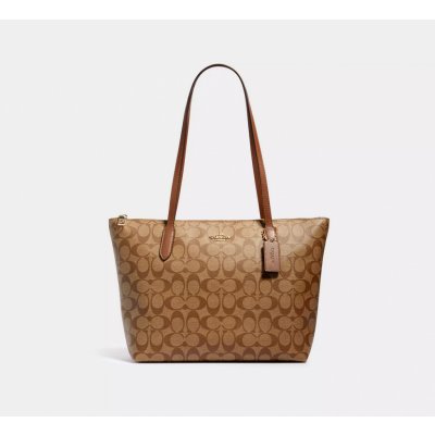 Coach dámská kabelka Zip Top hnědá