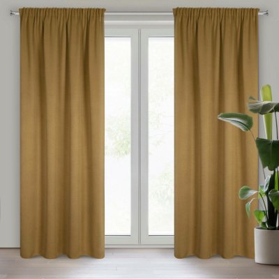 EUROFIRANY ZATEMŇOVACÍ ZÁVĚS NA PÁSCE CARLO 130X300 CM MEDOVÁ – Hledejceny.cz