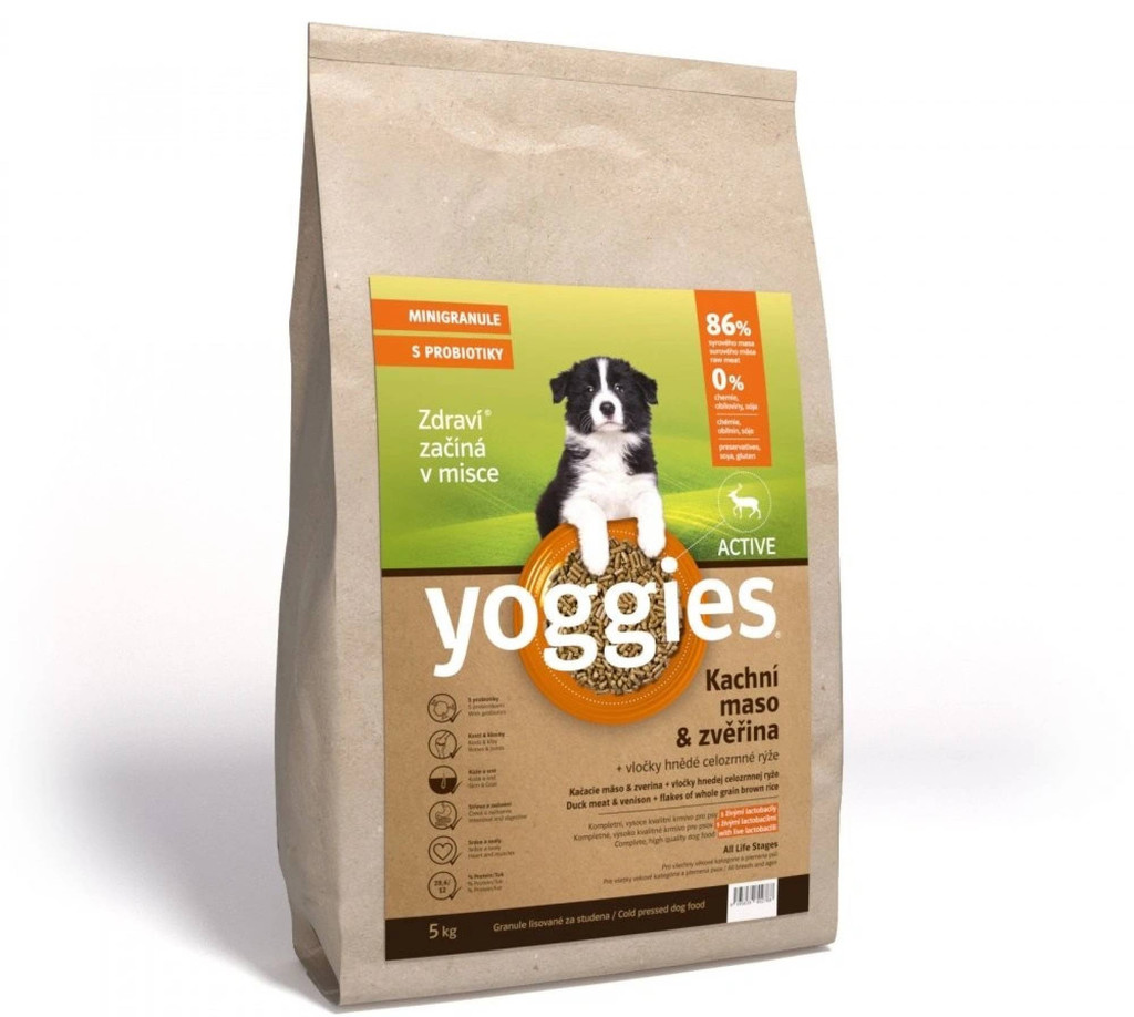 Yoggies MINI Active Kachní maso a zvěřina 5 kg