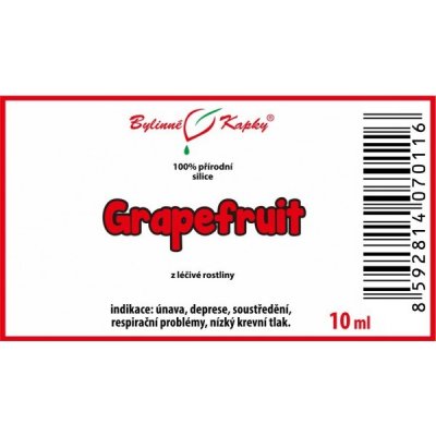 Bylinné kapky Grapefruit 100 % přírodní silice esenciální éterický olej 10 ml – Zbozi.Blesk.cz