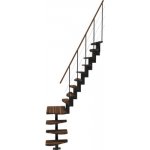 Minka STAIRS Lomené modulové schodiště Quatro Turn ořech/černá, 298 cm – Zbozi.Blesk.cz