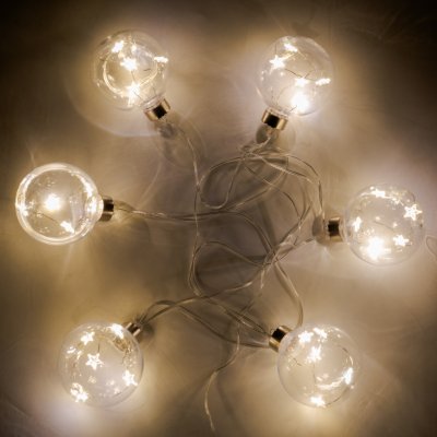 Solight Solight sada LED vánočních koulí s hvězdami vel. 8cm 6ks 30LED,časovač tester 3xAA 1V228 – Hledejceny.cz