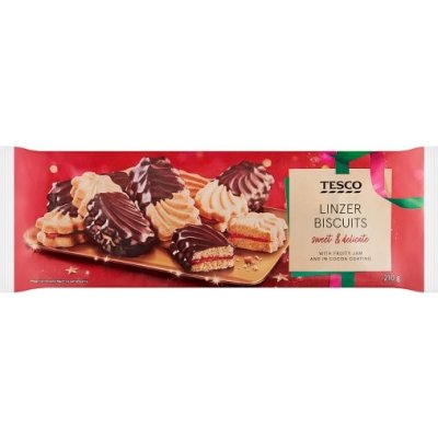 Tesco Linecké rohlíčky polomáčené v kakaové polevě 210 g – Zboží Dáma