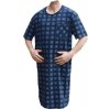 Pánské pyžamo xcena pánská noční košile kr.rukáv tm.modrá