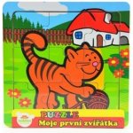 Teddies Mini puzzle drevěné 9 dílků Moje první zvířátka Kočička – Zbozi.Blesk.cz