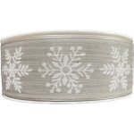 Stuha vánoční SNOWFLAKES stříbrná 40mm x 20m ( 8,-Kč/m) – Sleviste.cz