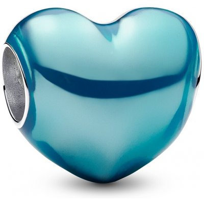 Pandora Romantický korálek Metalické tyrkysové srdce Moments 793337C06 – Zboží Dáma