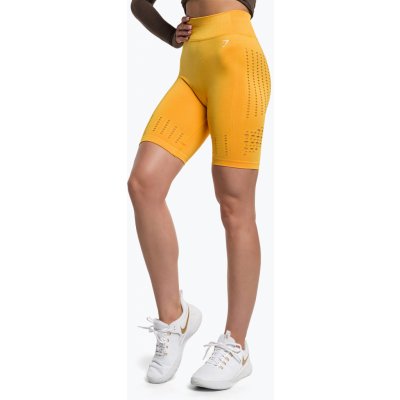 Gymshark dámské tréninkové šortky Flawless Shine Seamless saffron/yellow