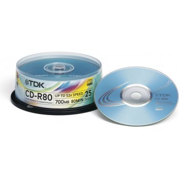 TDK CD-R 700MB 52x, cake box 25ks (000158-CD)