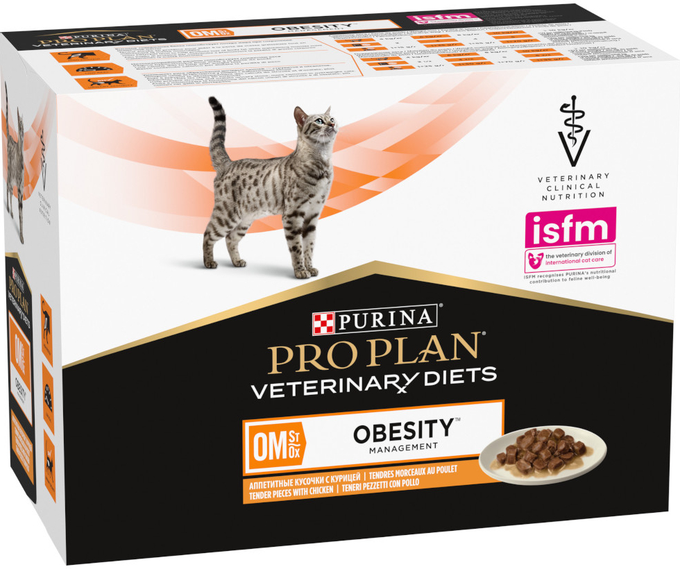 Pro Plan Veterinary Diets Feline OM ST/OX Obesity Management s kuřecím 20 x 85 g