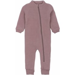 Merino overal na zip bez kapuce růžový Twilight Mauve Mikk Line