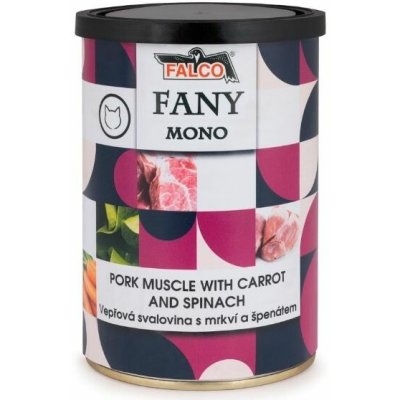 FANY MONO Konzerva vepřová svalovina s mrkví a špenátem 400 g – Hledejceny.cz