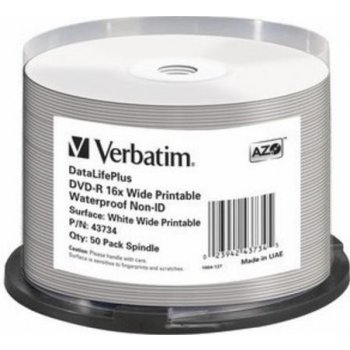 Verbatim DVD-R 4,7GB 16x, AZO, printable, spindle, 50ks (43734)