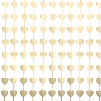Dekorační závěs zlatá matná srdce 100 x 200 cm – Hledejceny.cz