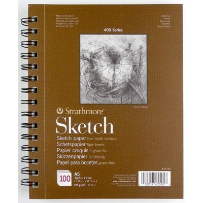 Strathmore Skicák Sketch v kroužkové vazbě 14,8 x 21 cm (A5), 89 g 100 listů – Zboží Dáma