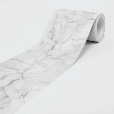 DIMEX | Vliesová samolepicí bordura Bílý mramor SBD-15-022 | 15 cm x 5 m – Sleviste.cz