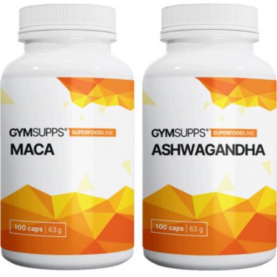 Gymsupps Ashwagandha 100 kapslí + Maca 100 kapslí – Hledejceny.cz