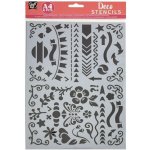 Creative Craft Group Plastové šablony sada A4 mix vzorů 4ks – Sleviste.cz