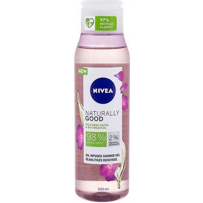 Nivea Naturally Good Wild Rose sprchový gel 300 ml – Zboží Mobilmania