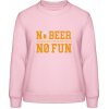 Dámská mikina s potiskem AWDis Sweat mikina Pivní design No Beer No Fun Miminkovská růžová