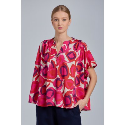 Gant D1 FLUID PRINTED DESERT ROSE TOP růžová