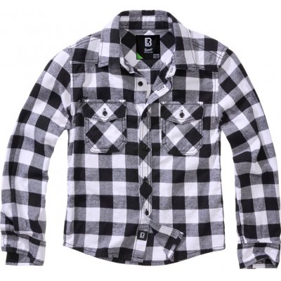 Brandit dětská koskovaná košile Checkshirt bílá /černá – Zboží Mobilmania