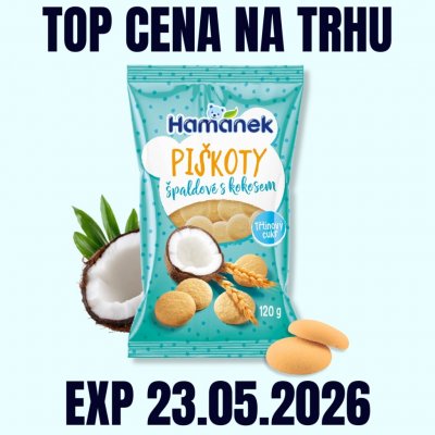 Hamánek špaldové piškoty s kokosem 120 g – Hledejceny.cz