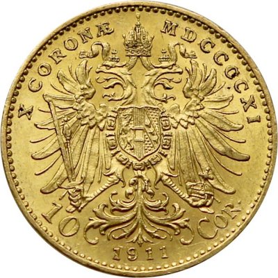 Rakouská mincovna Zlatá mince Desetikoruna Františka Josefa I. Rakouská ražba 1911 3,387 g – Zboží Mobilmania