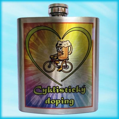 Bezvadný dárek Placatka na alkohol s potiskem Cyklistický doping – Sleviste.cz