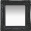 Zrcadlo zahrada-XL barokní styl 40 x 40 cm černé