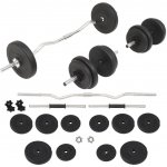 VidaXL Sada činek barbell a dumbbell, 30 kg